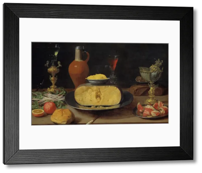 Framed Print : Breakfast Piece with Cheese and Goblet. Creator: Jacob Foppens van Es Framed Print : Breakfast Piece with Cheese and Goblet. Creator: Jacob Foppens van Es