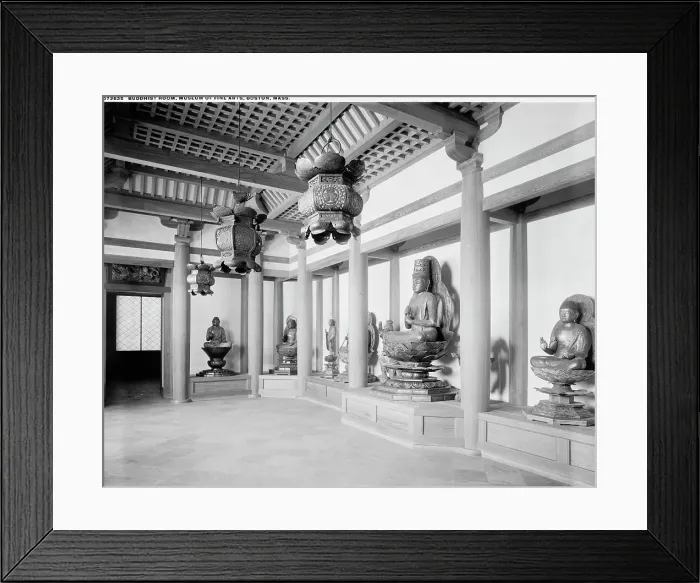 Framed Print : Buddhist Room, Museum of Fine Arts, Boston, Mass. between 1909 and 1920. Creator: Unknown Framed Print : Buddhist Room, Museum of Fine Arts, Boston, Mass. between 1909 and 1920. Creator: Unknown