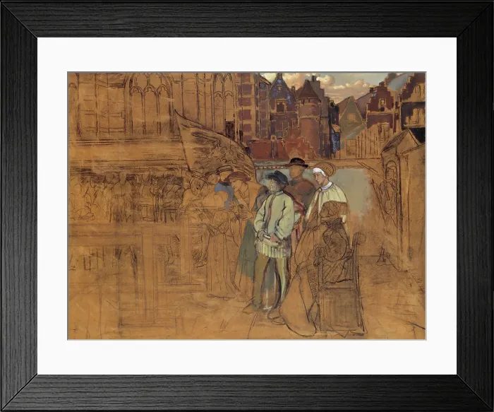 Framed Print : Archery Feast in Antwerp in the 16th Century. Creator: Jan August Hendrik Leys Framed Print : Archery Feast in Antwerp in the 16th Century. Creator: Jan August Hendrik Leys