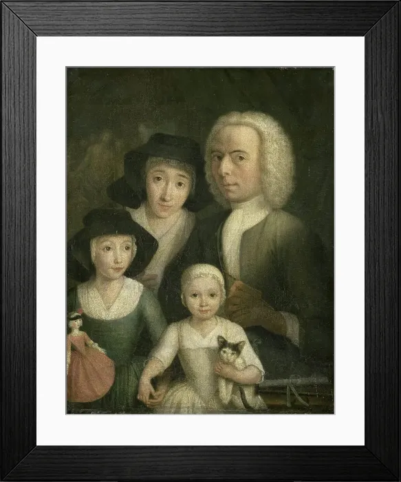 Framed Print : Self Portrait with his Wife Sanneke van Bommel and their two Children, 1761-1784. Creator: Hendrik Spilman Framed Print : Self Portrait with his Wife Sanneke van Bommel and their two Children, 1761-1784. Creator: Hendrik Spilman