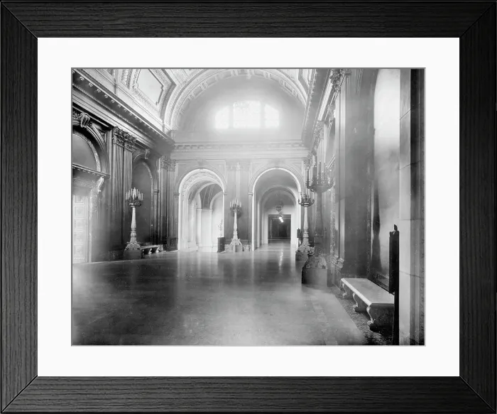 Framed Print : Hall, third floor, the New York Public Library, between 1911 and 1920. Creator: Unknown Framed Print : Hall, third floor, the New York Public Library, between 1911 and 1920. Creator: Unknown