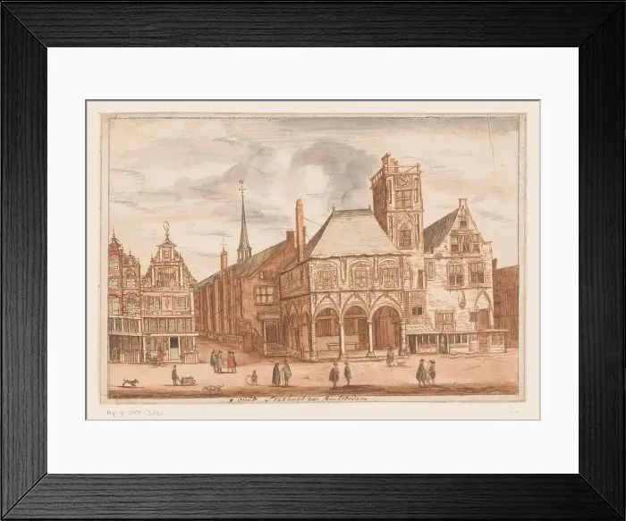 Framed Print : View of the old town hall in Amsterdam, 1625-1652. Creator: Anon Framed Print : View of the old town hall in Amsterdam, 1625-1652. Creator: Anon