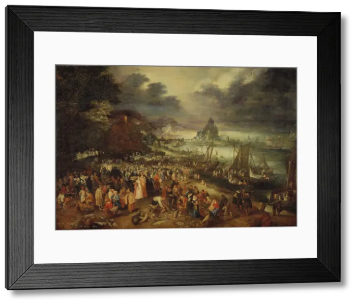 Framed Print : Christ Preaching from the Boat, 1606. Creator: Jan Brueghel the Elder Framed Print : Christ Preaching from the Boat, 1606. Creator: Jan Brueghel the Elder
