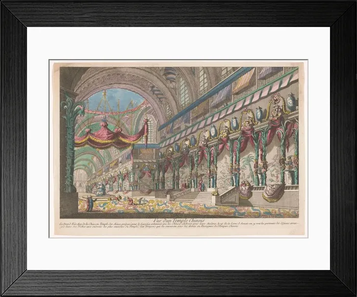 Framed Print : View of the interior of a Chinese temple, 1700-1799. Creator: Anon Framed Print : View of the interior of a Chinese temple, 1700-1799. Creator: Anon