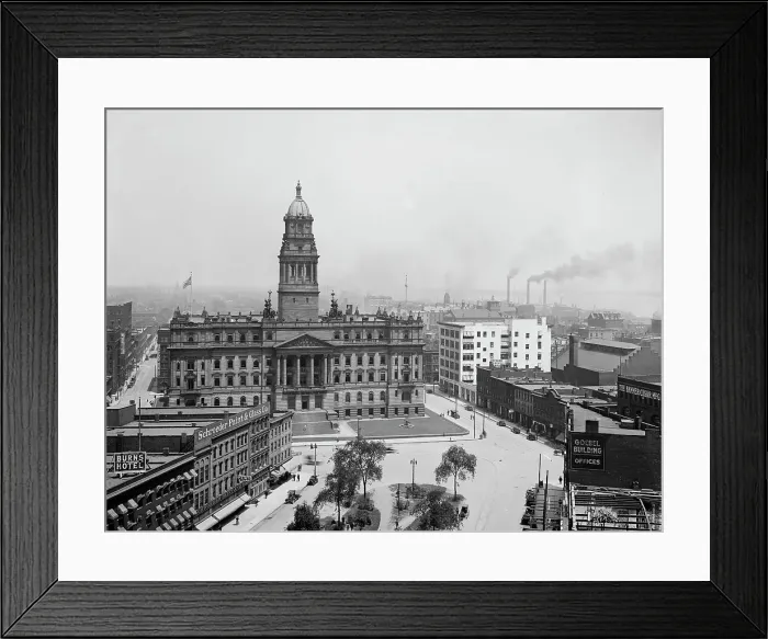 Framed Print : Wayne County Building, Detroit, Mich. between 1902 and 1920. Creator: Unknown Framed Print : Wayne County Building, Detroit, Mich. between 1902 and 1920. Creator: Unknown
