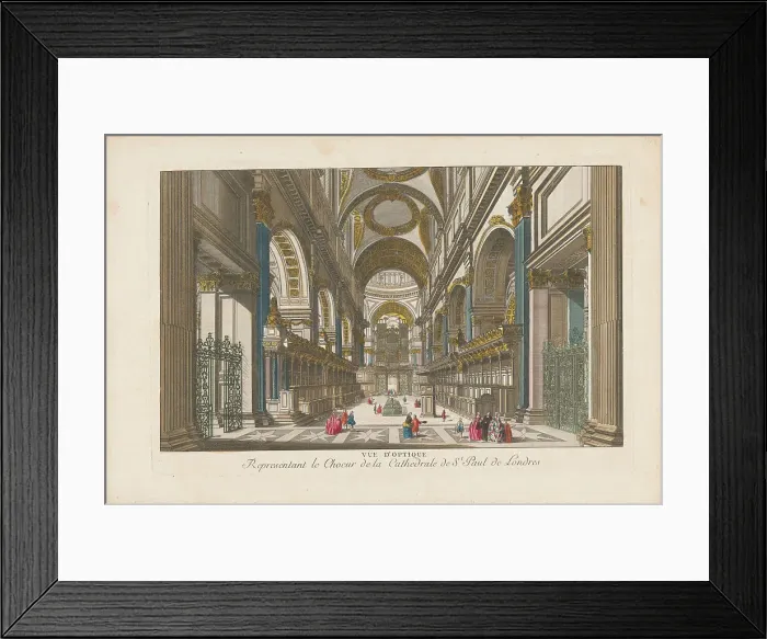Framed Print : View of the choir of Saint Paul's Cathedral in London, 1700-1799. Creator: Anon Framed Print : View of the choir of Saint Paul's Cathedral in London, 1700-1799. Creator: Anon