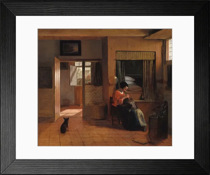 Framed Print : A Mother Delousing her Child's Hair, Known as ‘A Mother's Duty, c.1660-c.1661. Creator: Pieter de Hooch Framed Print : A Mother Delousing her Child's Hair, Known as ‘A Mother's Duty, c.1660-c.1661. Creator: Pieter de Hooch