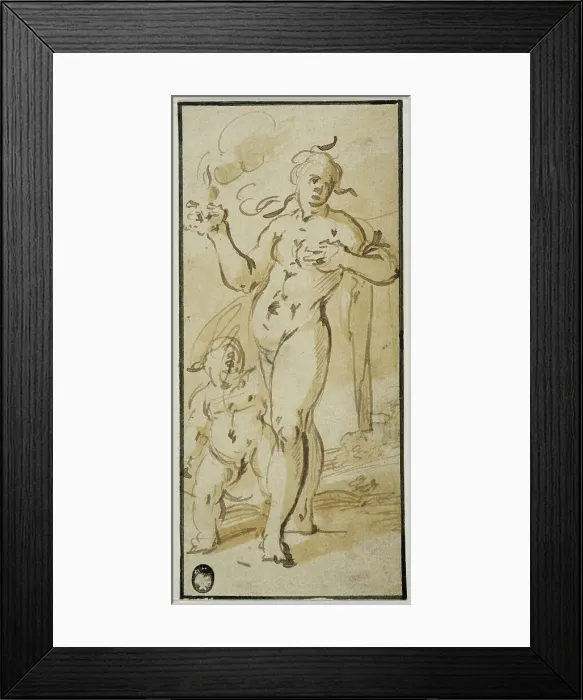 Framed Print : Cupid and Venus. Creator: Jan Philipsz van Bouckhorst Framed Print : Cupid and Venus. Creator: Jan Philipsz van Bouckhorst