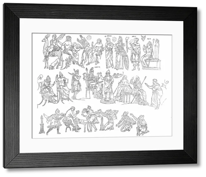 Framed Print : Figures from the Painted Vase of Darius, 1857. Creator: Unknown Framed Print : Figures from the Painted Vase of Darius, 1857. Creator: Unknown