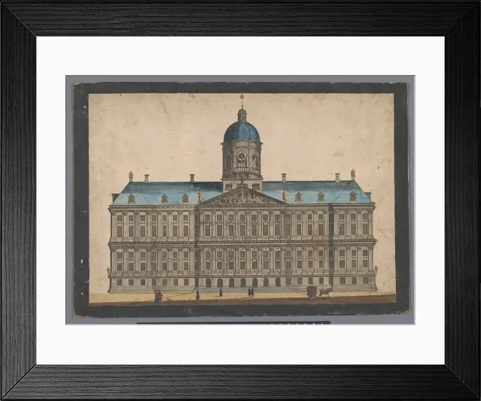 Framed Print : View of the town hall in Amsterdam, 1700-1799. Creator: Anon Framed Print : View of the town hall in Amsterdam, 1700-1799. Creator: Anon