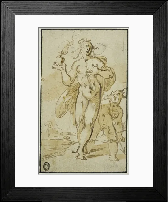 Framed Print : Cupid and Venus. Creator: Jan Philipsz van Bouckhorst Framed Print : Cupid and Venus. Creator: Jan Philipsz van Bouckhorst