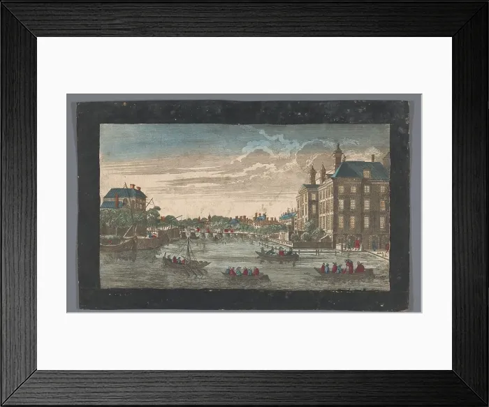 Framed Print : View of the Binnen-Amstel and the Diaconieweeshuis in Amsterdam, 1700-1799. Creator: Anon