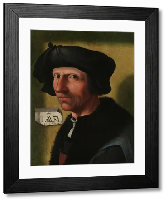 Framed Print : Portrait of Jacob Cornelisz van Oostsanen (c.1472 / 77-1528 / 33), c.1533. Creator: Workshop of Jacob Cornelisz van Oostsanen Framed Print : Portrait of Jacob Cornelisz van Oostsanen (c.1472 / 77-1528 / 33), c.1533. Creator: Workshop of Jacob Cornelisz van Oostsanen
