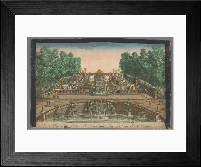 Framed Print : View of the Cascades of the Garden of the Château de Saint-Cloud, 1700-1799. Creator: Anon Framed Print : View of the Cascades of the Garden of the Château de Saint-Cloud, 1700-1799. Creator: Anon