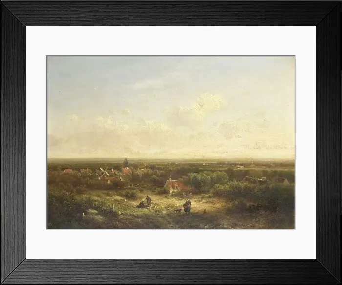 Framed Print : Distant View with a Village, 1840-1900. Creator: Pieter Lodewijk Francisco Kluyver Framed Print : Distant View with a Village, 1840-1900. Creator: Pieter Lodewijk Francisco Kluyver
