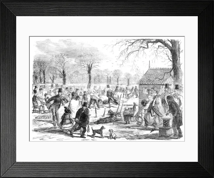 Framed Print : Skating in Hyde-Park - drawn by John Leech, 1857. Creator: Joseph Swain Framed Print : Skating in Hyde-Park - drawn by John Leech, 1857. Creator: Joseph Swain