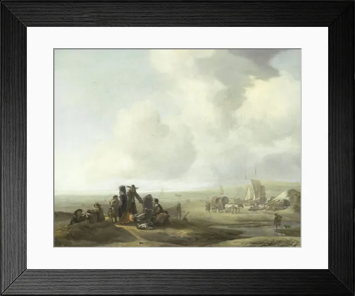 Framed Print : View on the Beach, 1650-1687. Creator: Jacob Esselens Framed Print : View on the Beach, 1650-1687. Creator: Jacob Esselens