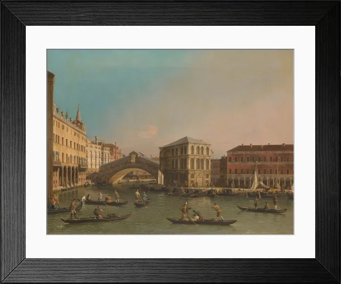 Framed Print : The Grand Canal with the Rialto Bridge and the Fondaco dei Tedeschi, 1707-1750. Creator: Unknown Framed Print : The Grand Canal with the Rialto Bridge and the Fondaco dei Tedeschi, 1707-1750. Creator: Unknown