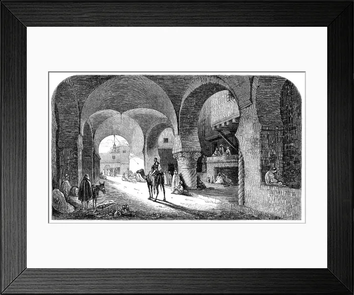 Framed Print : The Desert Route - Caravanserai, near El Arish, 1857. Creator: Unknown Framed Print : The Desert Route - Caravanserai, near El Arish, 1857. Creator: Unknown