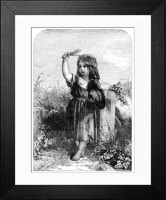 Framed Print : The Little Scarecrow - painted by T. Dicksee - from the Exhibition of the British Institution, 1857 Creator: Harvey Orrin Smith. The Little Scarecrow - painted by T Framed Print : The Little Scarecrow - painted by T. Dicksee - from the Exhibition of the British Institution, 1857 Creator: Harvey Orrin Smith. The Little Scarecrow - painted by T
