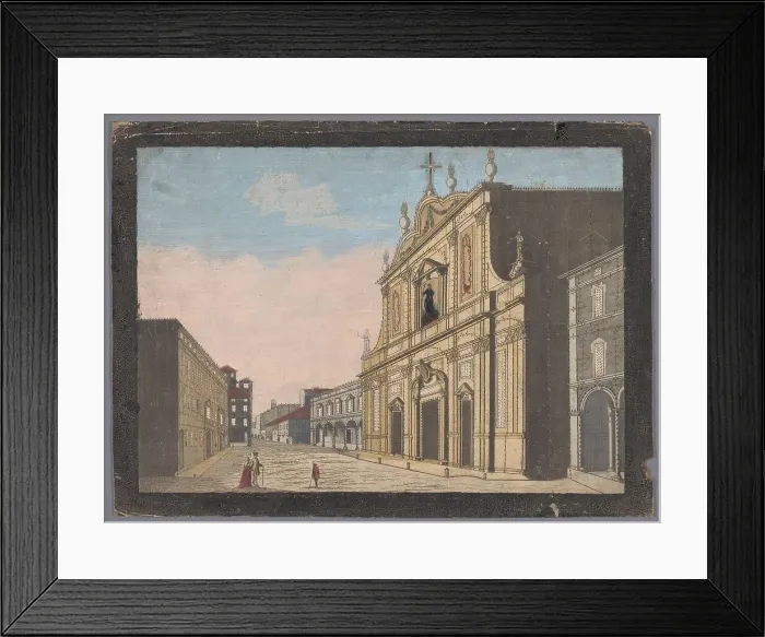 Framed Print : View of the Bologna Cathedral, 1700-1799. Creator: Anon Framed Print : View of the Bologna Cathedral, 1700-1799. Creator: Anon
