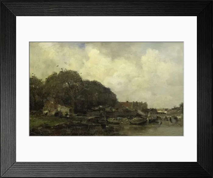 Framed Print : Harbour view, 1870-1899. Creator: Jacob Henricus Maris Framed Print : Harbour view, 1870-1899. Creator: Jacob Henricus Maris
