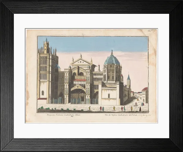 Framed Print : View of the Toledo cathedral, 1700-1799. Creator: Anon Framed Print : View of the Toledo cathedral, 1700-1799. Creator: Anon
