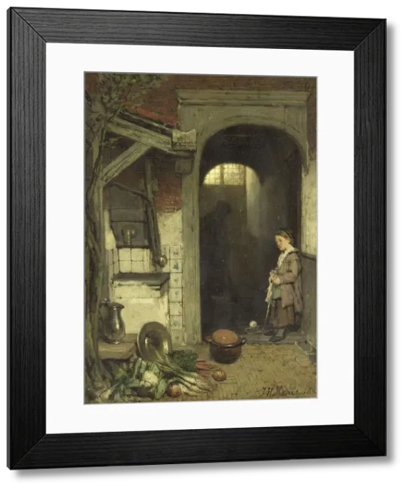 Framed Print : Small Courtyard, 1862. Creator: Jacob Henricus Maris Framed Print : Small Courtyard, 1862. Creator: Jacob Henricus Maris