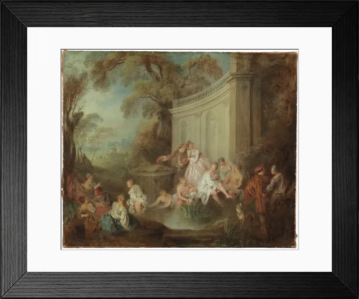 Framed Print : A Company of Bathers in a Park, early 18th century. Creator: Jean-Baptiste Pater Framed Print : A Company of Bathers in a Park, early 18th century. Creator: Jean-Baptiste Pater