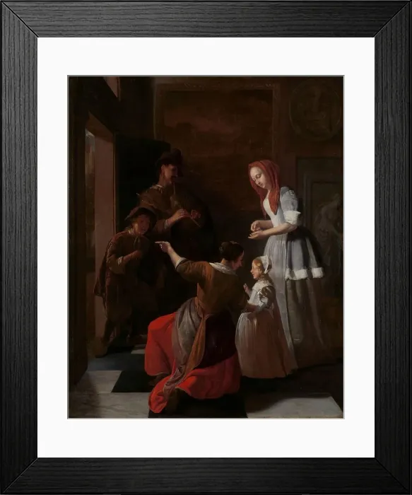 Framed Print : The players, c.1660-c.1682. Creator: Jacob Ochtervelt Framed Print : The players, c.1660-c.1682. Creator: Jacob Ochtervelt