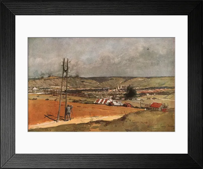 Framed Print : Verdun; Vue prise du Fort de la Chaume, 1916 (1924) Creator: Francois Flameng Framed Print : Verdun; Vue prise du Fort de la Chaume, 1916 (1924) Creator: Francois Flameng