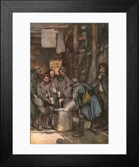 Framed Print : Prisonniers allemands a Souville, 1916 (1924) Creator: Francois Flameng Framed Print : Prisonniers allemands a Souville, 1916 (1924) Creator: Francois Flameng