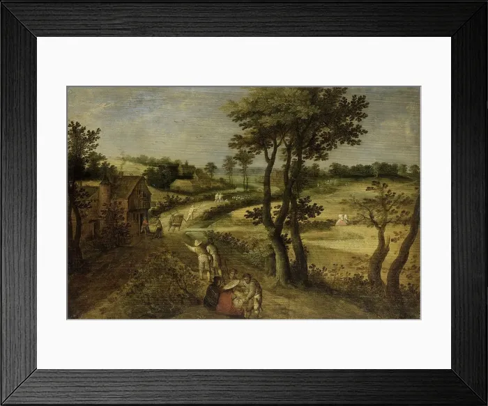 Framed Print : Landscape with Corn Fields, 1602-1630. Creator: Jacob Savery II Framed Print : Landscape with Corn Fields, 1602-1630. Creator: Jacob Savery II