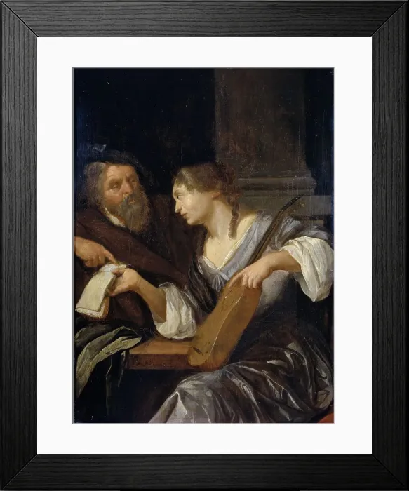 Framed Print : The music lesson, 1660-1690. Creator: Jacob Toorenvliet Framed Print : The music lesson, 1660-1690. Creator: Jacob Toorenvliet