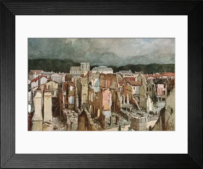 Framed Print : Verdun; Vue prise des vieux remparts, 1916 (1924) Creator: Francois Flameng Framed Print : Verdun; Vue prise des vieux remparts, 1916 (1924) Creator: Francois Flameng