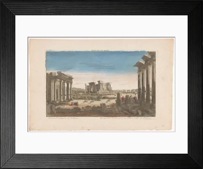 Framed Print : View of the ruins of Monuments in Palmyra seen from the northwest side, 1700-1799. Creator: Anon Framed Print : View of the ruins of Monuments in Palmyra seen from the northwest side, 1700-1799. Creator: Anon