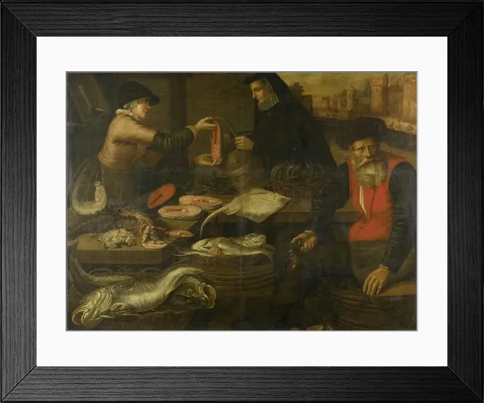Framed Print : Fishmongers, 1617. Creator: Jacob van Nieulandt