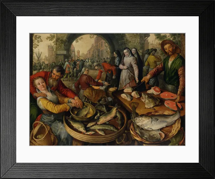 Framed Print : Fish Market with Ecce Homo, 1570. Creator: Joachim Beuckelaer Framed Print : Fish Market with Ecce Homo, 1570. Creator: Joachim Beuckelaer
