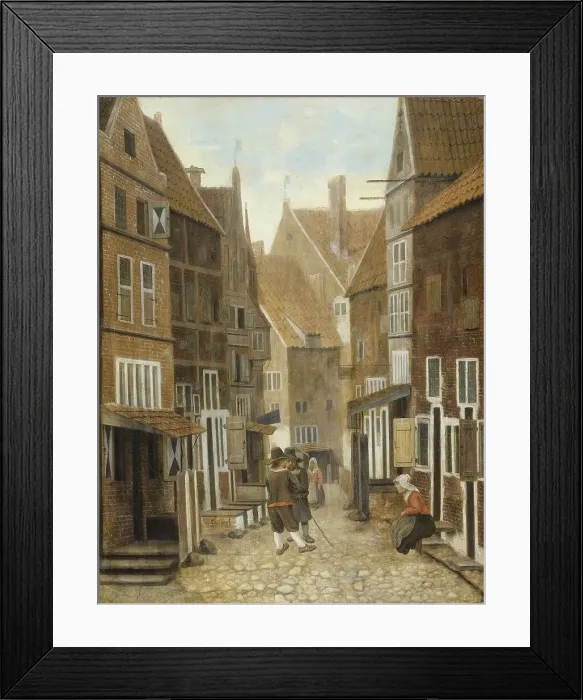 Framed Print : View of a Town, 1654-1662. Creator: Jacobus Vrel Framed Print : View of a Town, 1654-1662. Creator: Jacobus Vrel