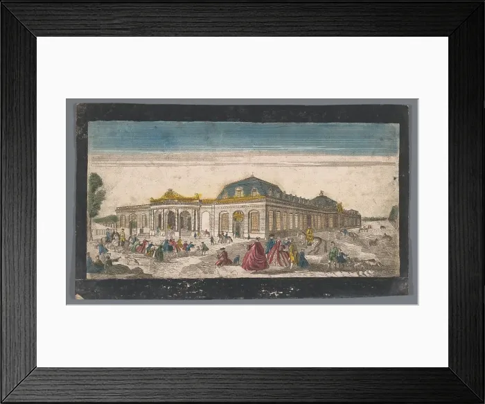 Framed Print : View of the stables of the Château de Chantilly, 1700-1799. Creator: Anon Framed Print : View of the stables of the Château de Chantilly, 1700-1799. Creator: Anon
