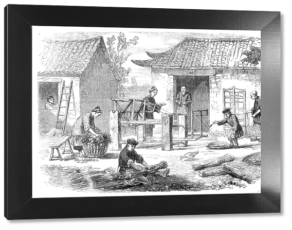 Silk Culture in China: preparing raw silk, 1857. Creator: Unknown