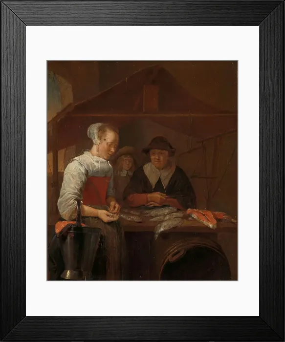Framed Print : The fishwife, 1650-1670. Creator: Gerritsz Quiringh van Brekelenkam Framed Print : The fishwife, 1650-1670. Creator: Gerritsz Quiringh van Brekelenkam