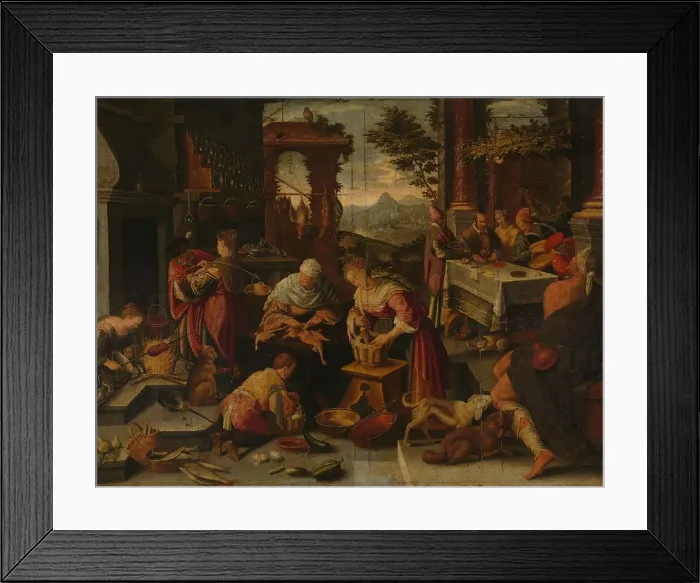 Framed Print : Lazarus and the Rich Man, 1544-1700. Creator: Jacopo Bassano (copy after) Framed Print : Lazarus and the Rich Man, 1544-1700. Creator: Jacopo Bassano (copy after)