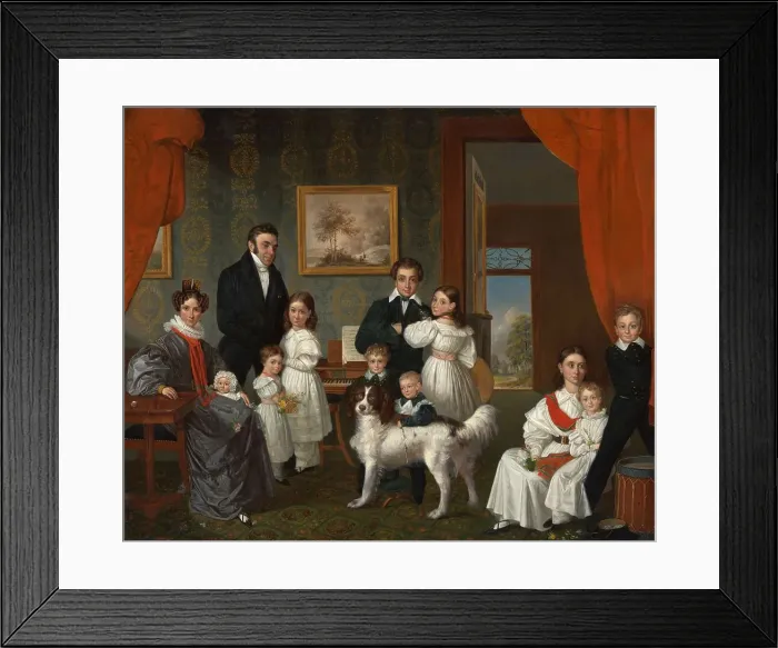Framed Print : Portrait of the Baud family in their country house in Voorburg, 1831-1832. Creator: Raden Saleh Framed Print : Portrait of the Baud family in their country house in Voorburg, 1831-1832. Creator: Raden Saleh