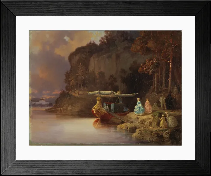 Framed Print : Carl's Cliff. View of Edsviken, 1865. Creator: Johan Christoffer Boklund Framed Print : Carl's Cliff. View of Edsviken, 1865. Creator: Johan Christoffer Boklund