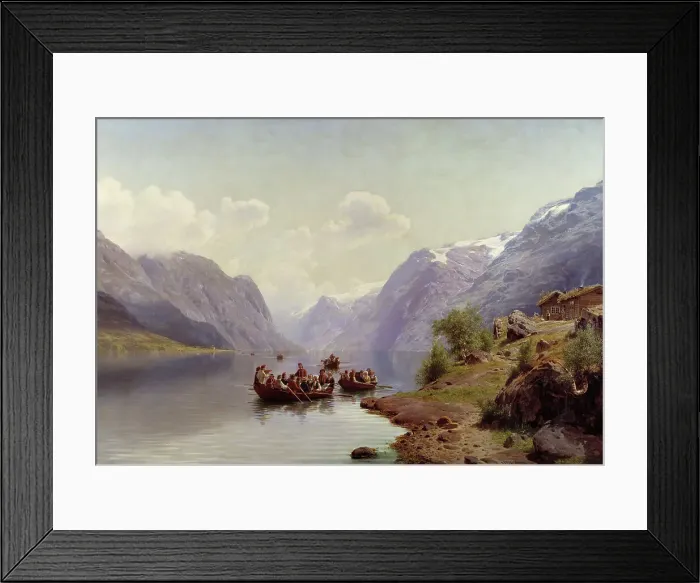 Framed Print : Bridal Escort on the Hardanger Fiord, 1865. Creator: J. F. Eckersberg Framed Print : Bridal Escort on the Hardanger Fiord, 1865. Creator: J. F. Eckersberg