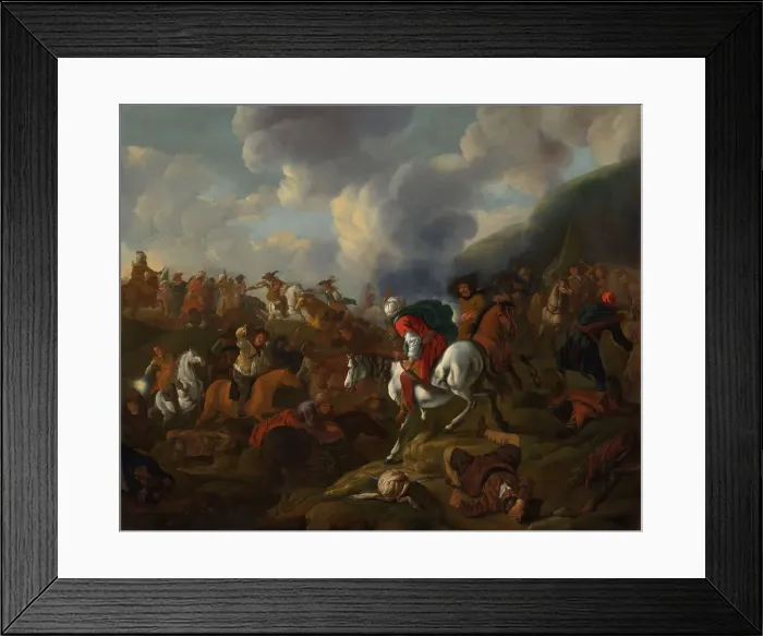 Framed Print : A Cavalry Encounter between Turkish Troops and the Troops of the Austrian Emperor, 1645-1673. Creator: Jacques Muller Framed Print : A Cavalry Encounter between Turkish Troops and the Troops of the Austrian Emperor, 1645-1673. Creator: Jacques Muller