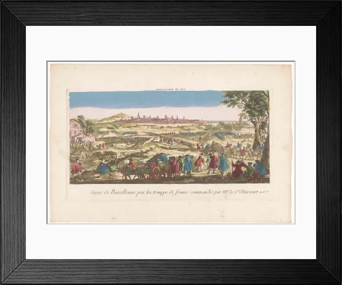 Framed Print : View of Barcelona's siege by the French in 1635, 1700-1799. Creator: Anon Framed Print : View of Barcelona's siege by the French in 1635, 1700-1799. Creator: Anon