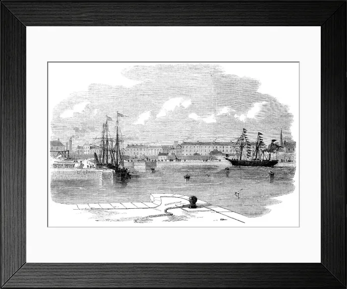 Framed Print : The Great Western Docks, Plymouth: the Floating Dock, 1857. Creator: Unknown Framed Print : The Great Western Docks, Plymouth: the Floating Dock, 1857. Creator: Unknown