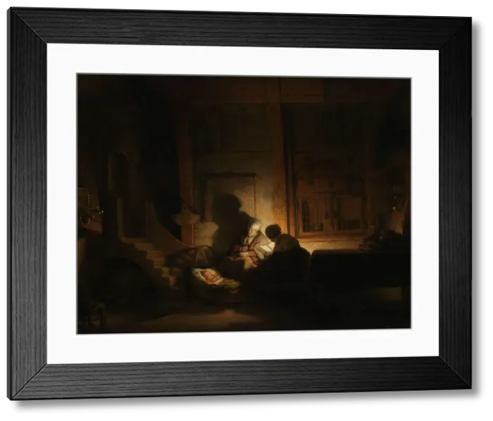 Framed Print : The Holy Family at Night, c.1642-c.1648. Creator: Workshop of Rembrandt Framed Print : The Holy Family at Night, c.1642-c.1648. Creator: Workshop of Rembrandt